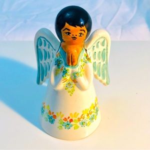 Mexican Folk Art Signed Ceramic Angel Cuernavaca